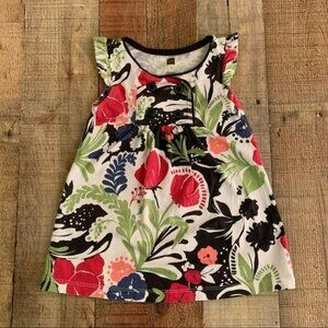 Tea toddler girls size 2T floral short sleeve dress with button accents